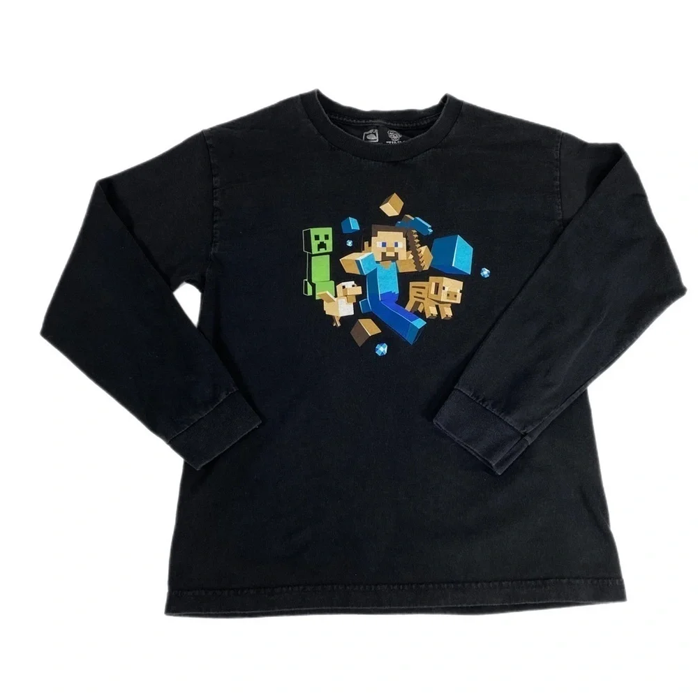 Mojang - Jinx Kid’s Minecraft Black Long Sleeve Tee